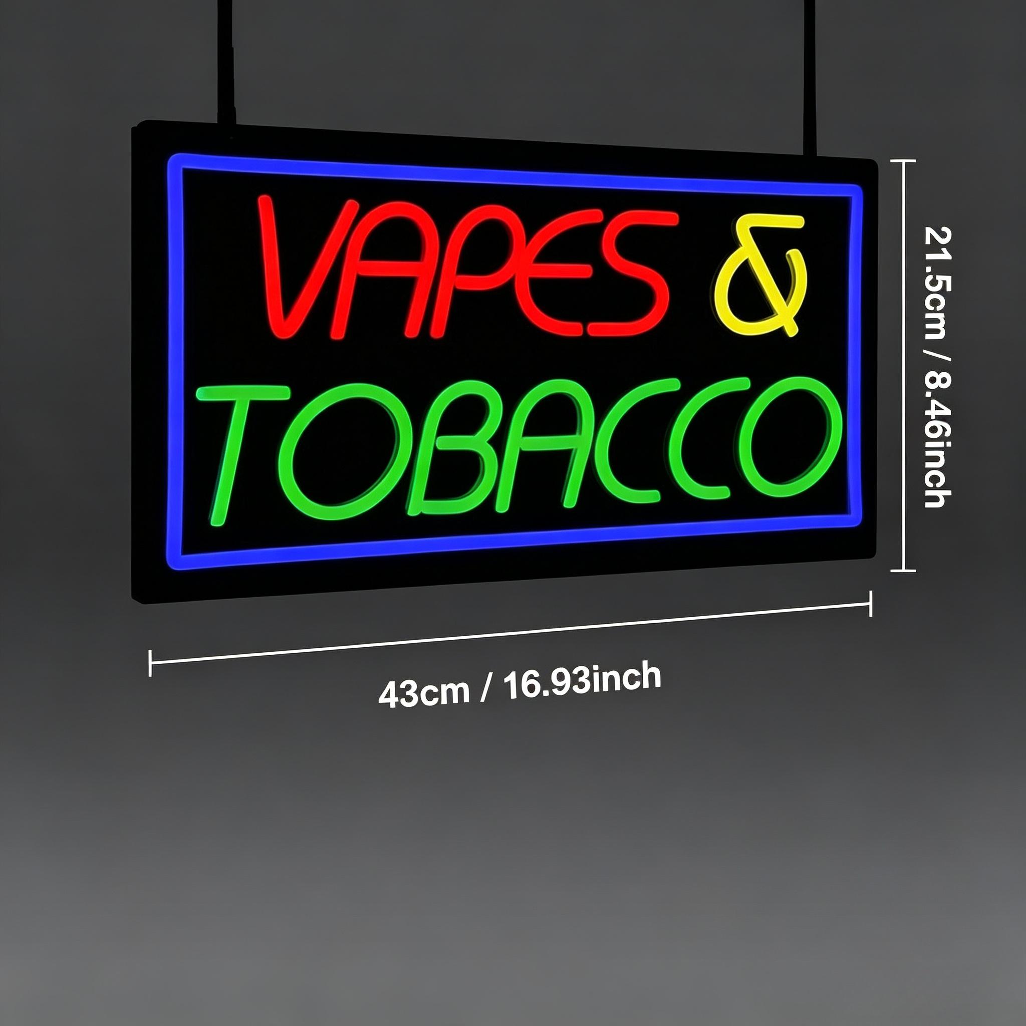 Tobacco and Vape Neon Sign USB - Vaping Store 评论和价格